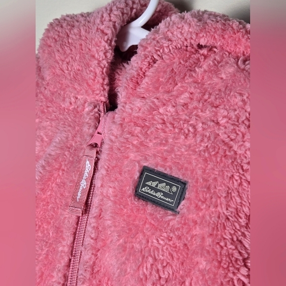 Infant Girl's Eddie Bauer Sherpa Full Zip Hoodie Coat, Size 24 Months - Picture 3 of 4